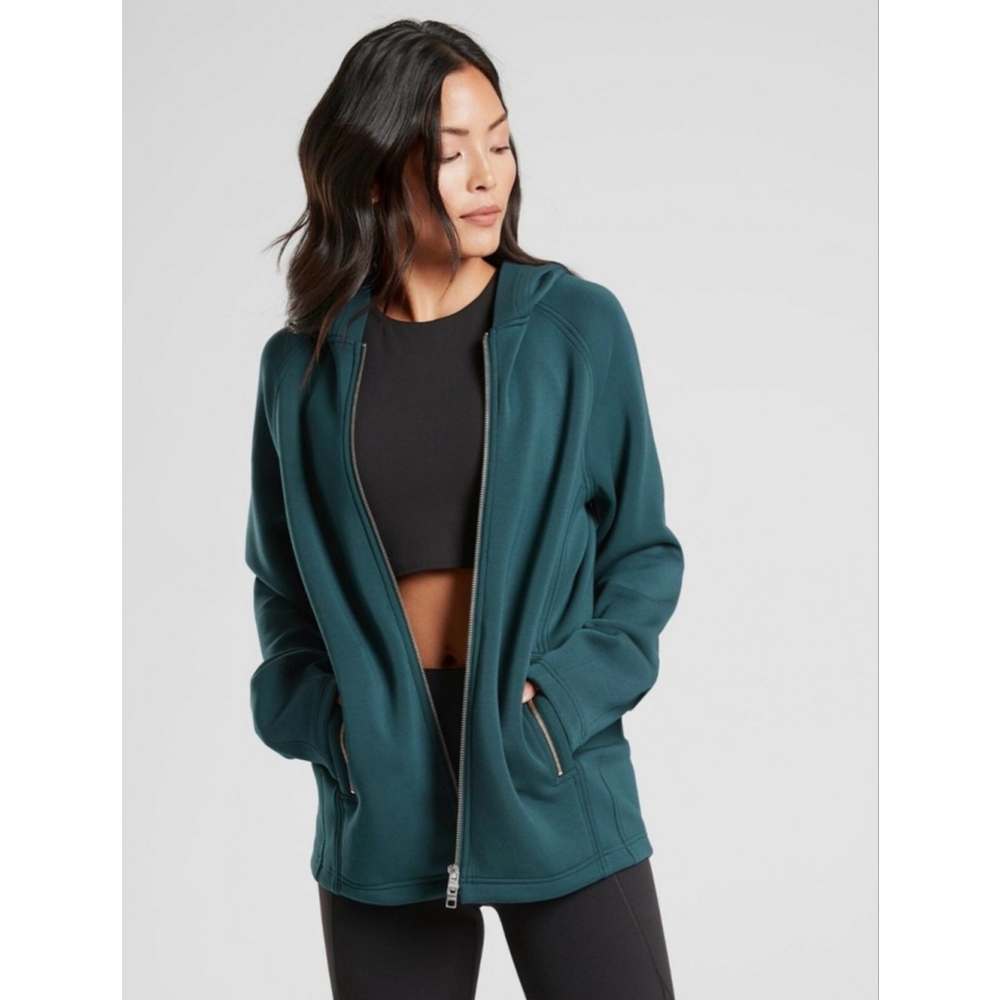 Athleta Teal Zip-Up Hoodie